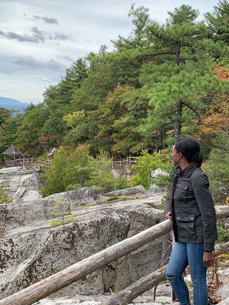 Shadia looking down on mohonk
