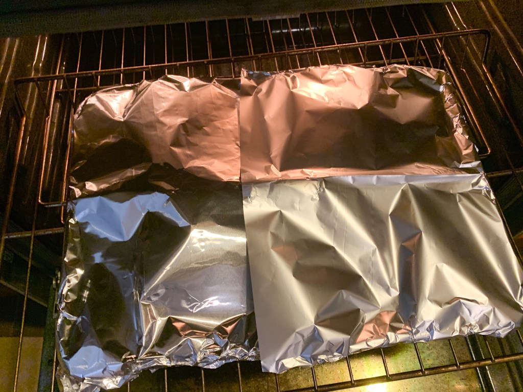 Cover the whole tray with foil and back for 25 minutes